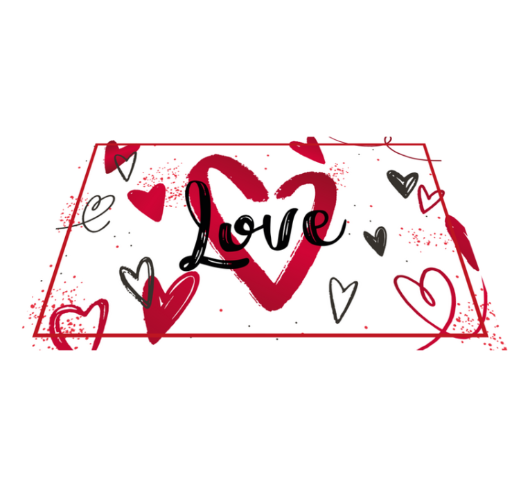 Placemat with quote love heart pattern - TenStickers