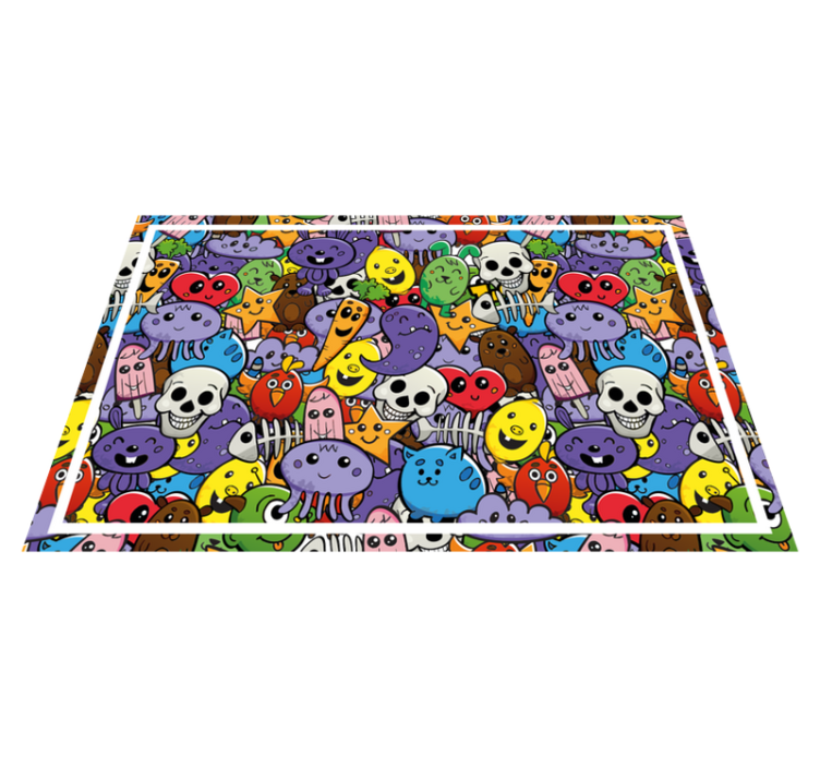 Children placemat with colorful cartoon characters - TenStickers
