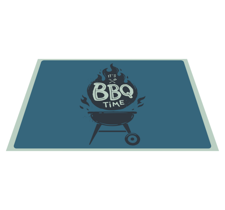 Placemat with quote bbq time flames - TenStickers