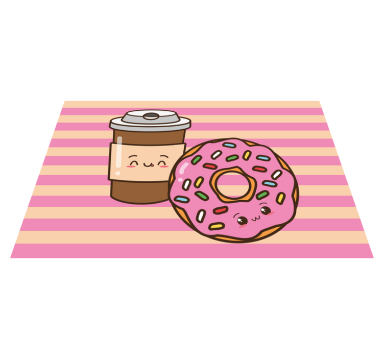 Children placemat cute coffee donut - TenStickers