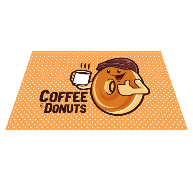 Children placemat happy doughnut character - TenStickers
