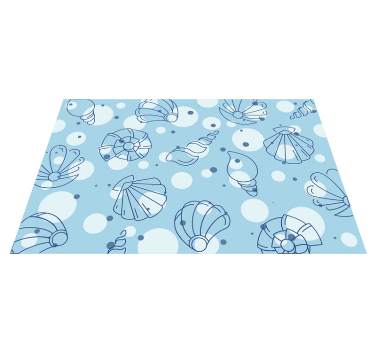 Pattern with shells rectangular vinyl placemats - TenStickers
