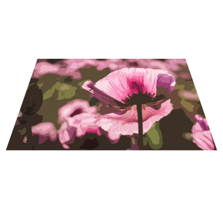 Painting of pink poppies on the field placemats - TenStickers