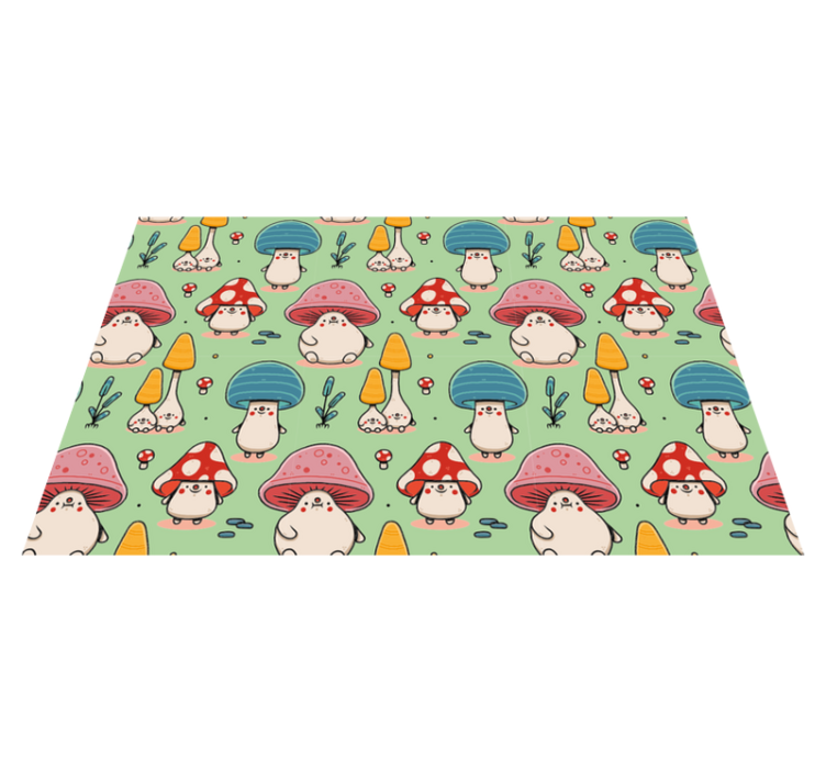 Children placemat with adorable mushroom friends - TenStickers