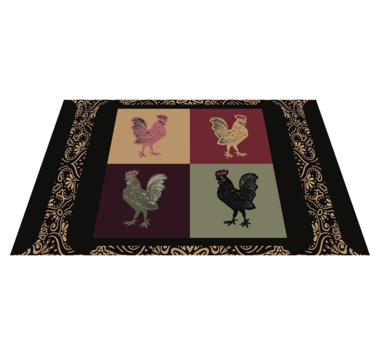 Original placemat with colorful chicken designs - TenStickers