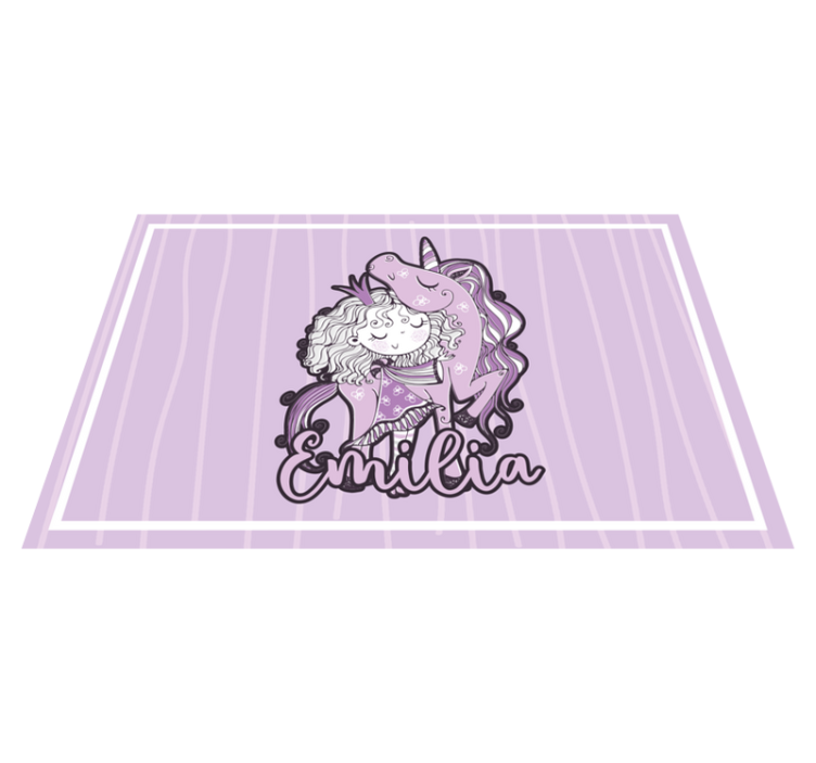 Children placemat cute unicorn hug - TenStickers
