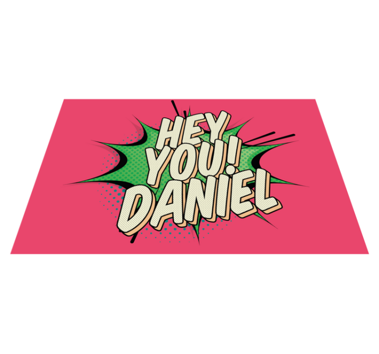 Customisable placemat hey you! personalized - TenStickers