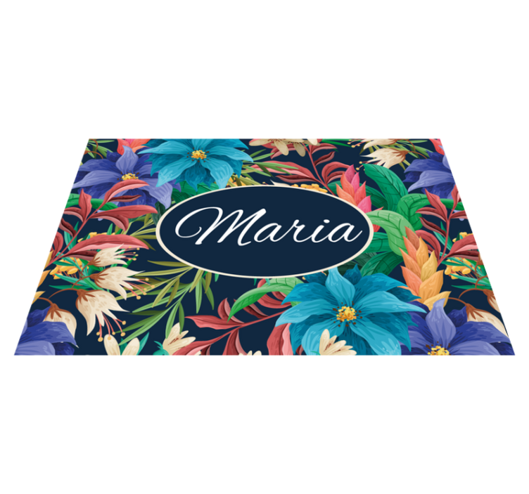 Customisable placemat floral personalized platter - TenStickers