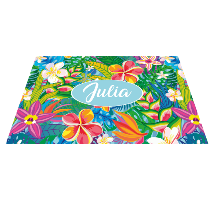 Customisable placemat tropical floral personalised - TenStickers