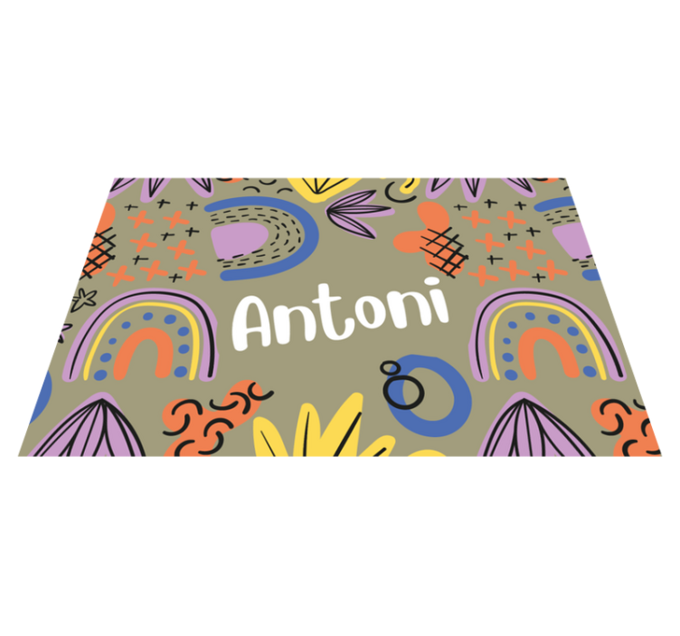 Customisable placemat colorful name design - TenStickers