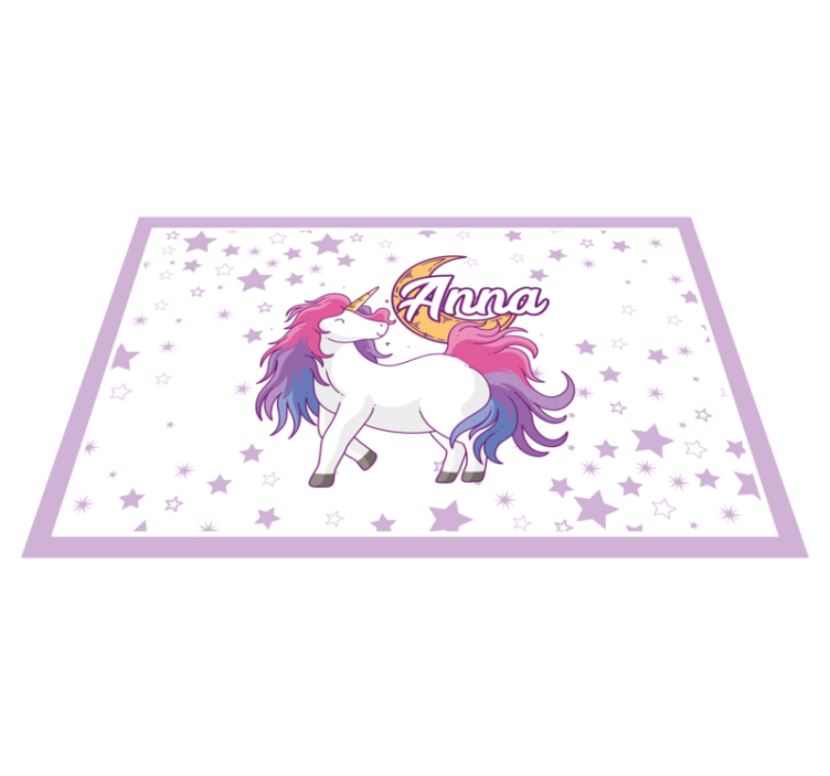 Children placemat unicorn with stars - TenStickers