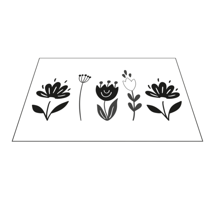 Original placemat floral line drawing - TenStickers