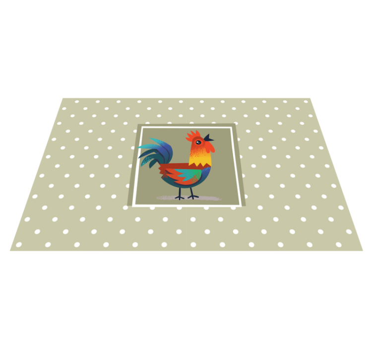 Children placemat colorful rooster design - TenStickers