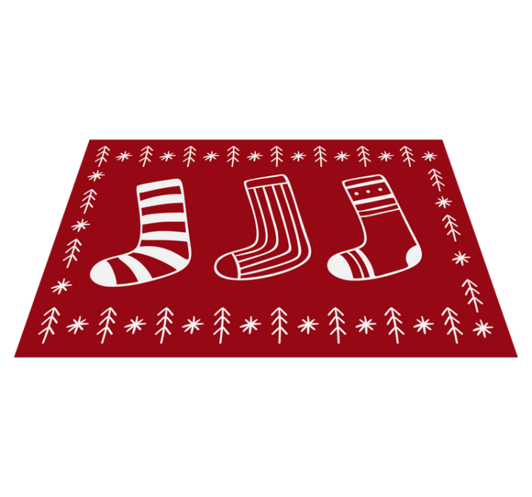 Christmas placemat with festive sock designs - TenStickers