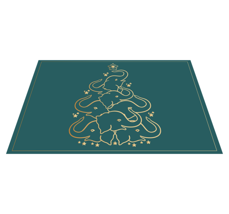 Christmas placemat elegant elephant tree - TenStickers