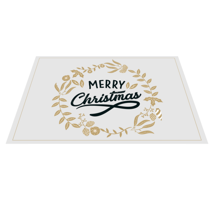 Christmas placemat merry christmas wreath - TenStickers
