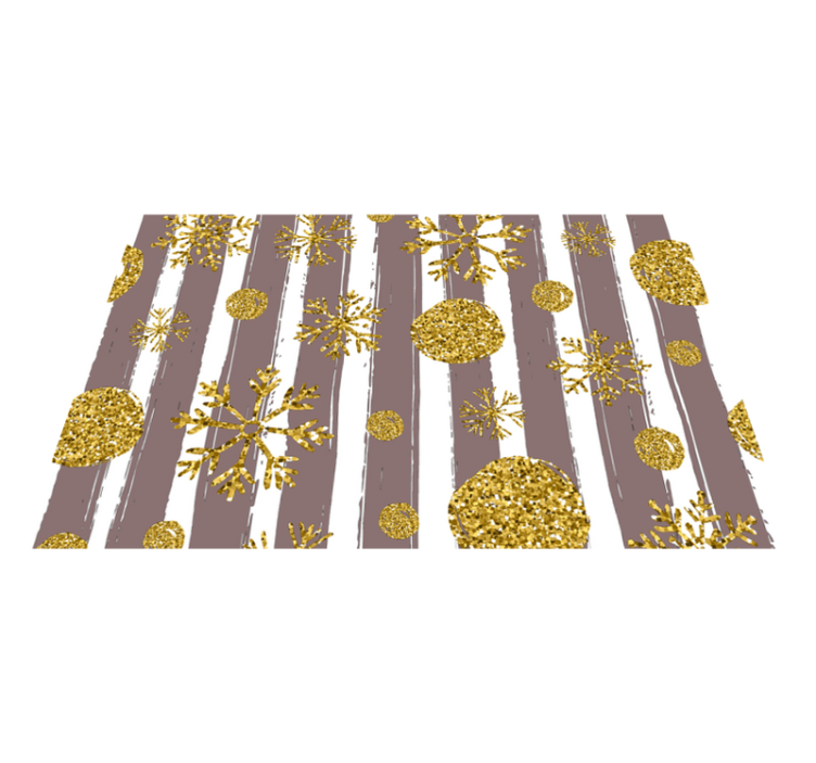 Christmas placemat with festive gold snowflakes - TenStickers