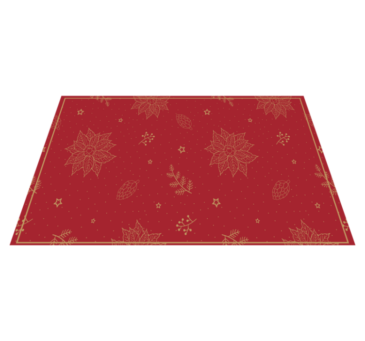 Vintage gold flowers Christmas placemats - TenStickers