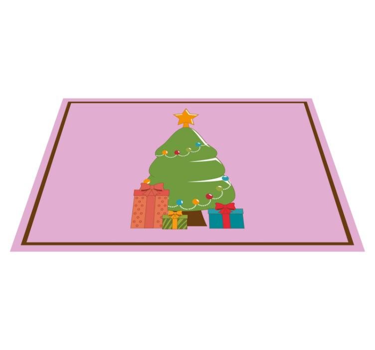 Christmas placemat colorful christmas tree - TenStickers