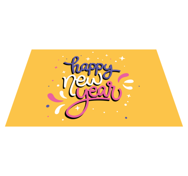 Christmas placemat with happy new year design - TenStickers