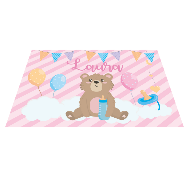 Children placemat cute bear balloon design - TenStickers