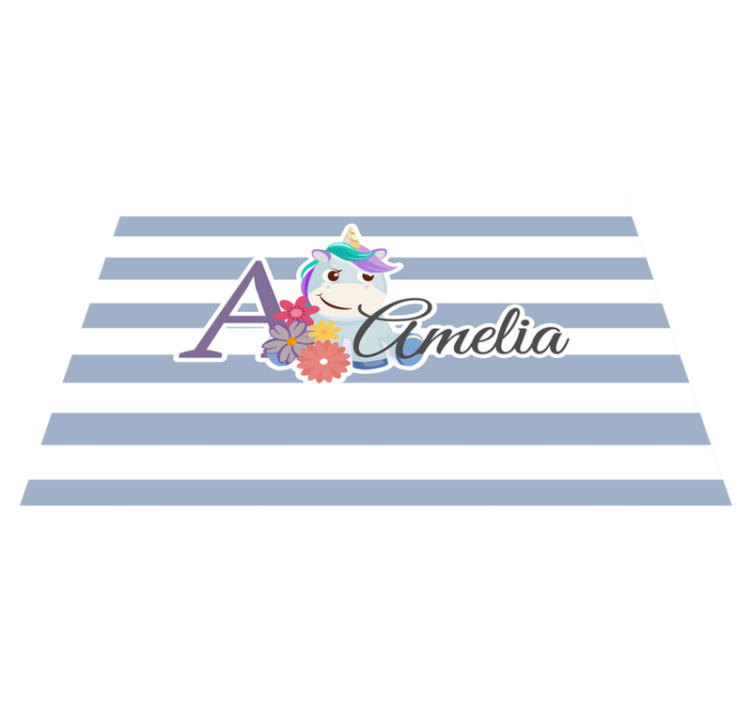 Children placemat unicorn name design - TenStickers