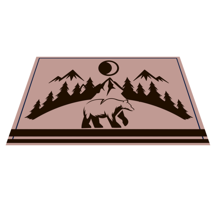 Customisable placemat bear silhouette scene - TenStickers