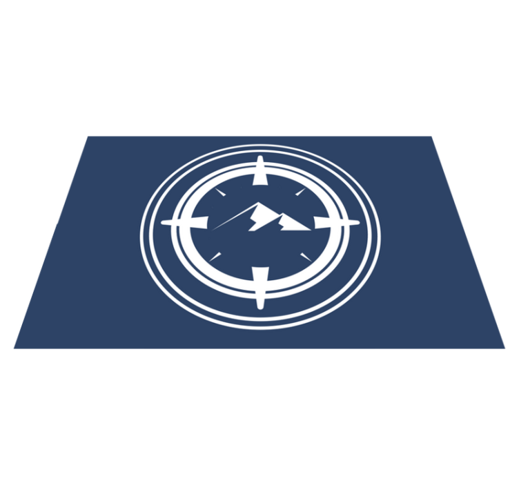 Modern placemat with mountain compass design - TenStickers