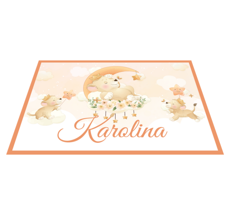 Children placemat whimsical lion cubs - TenStickers