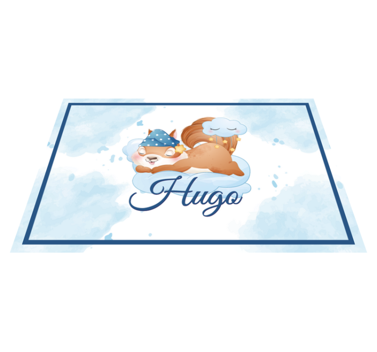 Children placemat squirrel on cloud - TenStickers
