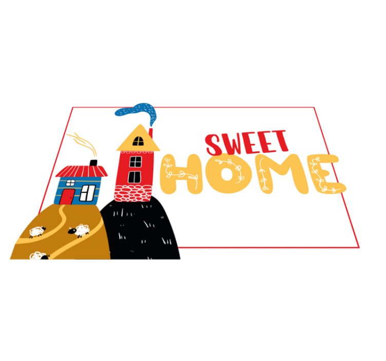 Children placemat colorful house design - TenStickers