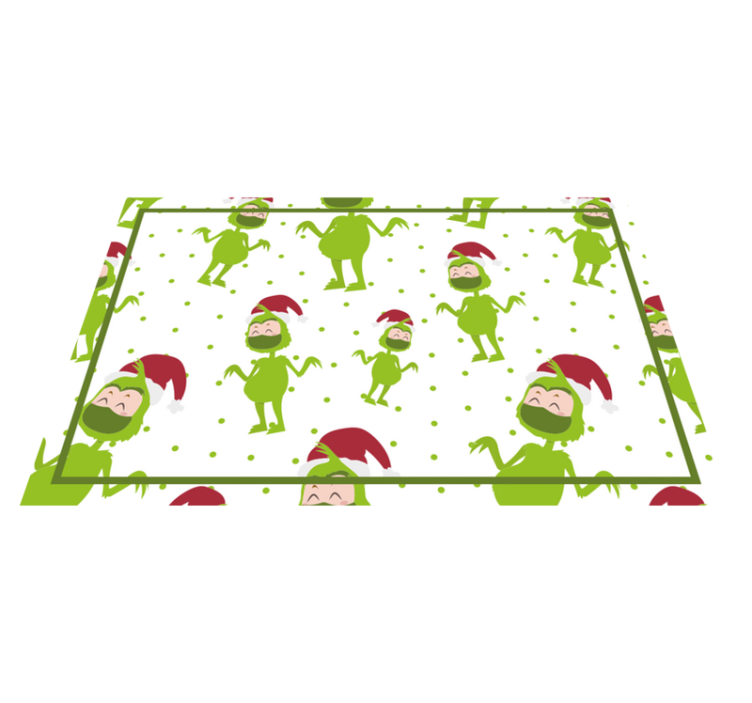 Christmas placemat featuring cheerful grinch characters - TenStickers