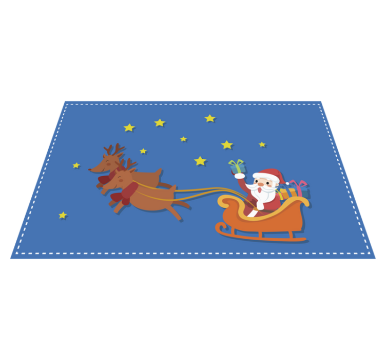 Christmas placemat santa sleigh ride - TenStickers