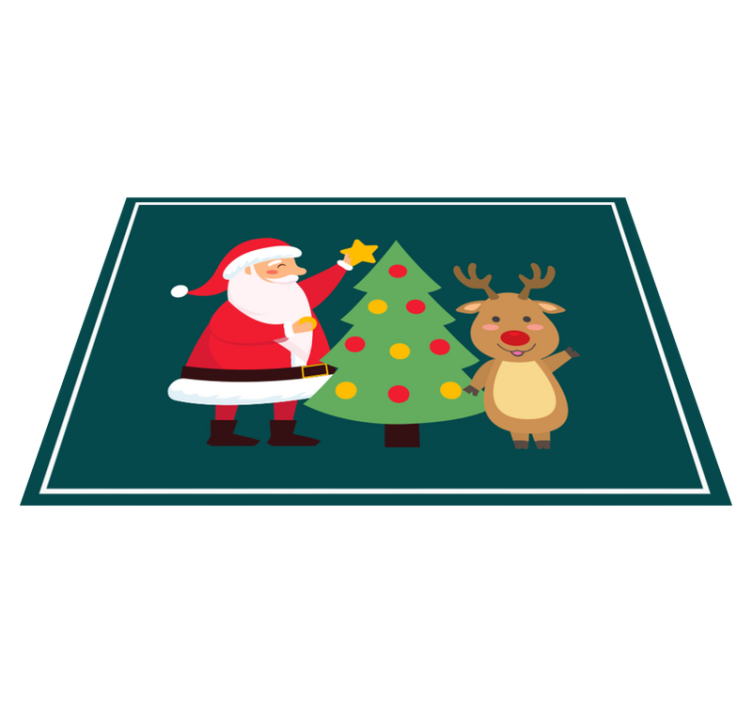 Christmas placemat santa and reindeer design - TenStickers