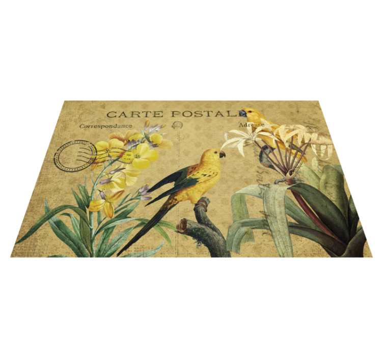 Original placemat vintage floral postcard - TenStickers