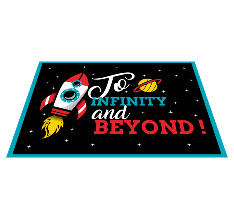 Placemat with quote rocket to infinity - TenStickers