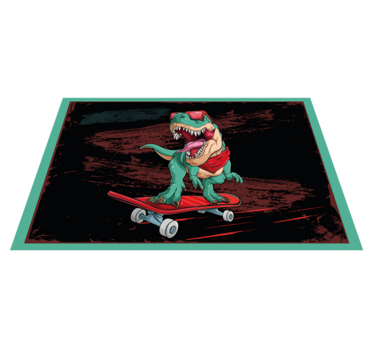 Skating green dinosaur original placemats - TenStickers