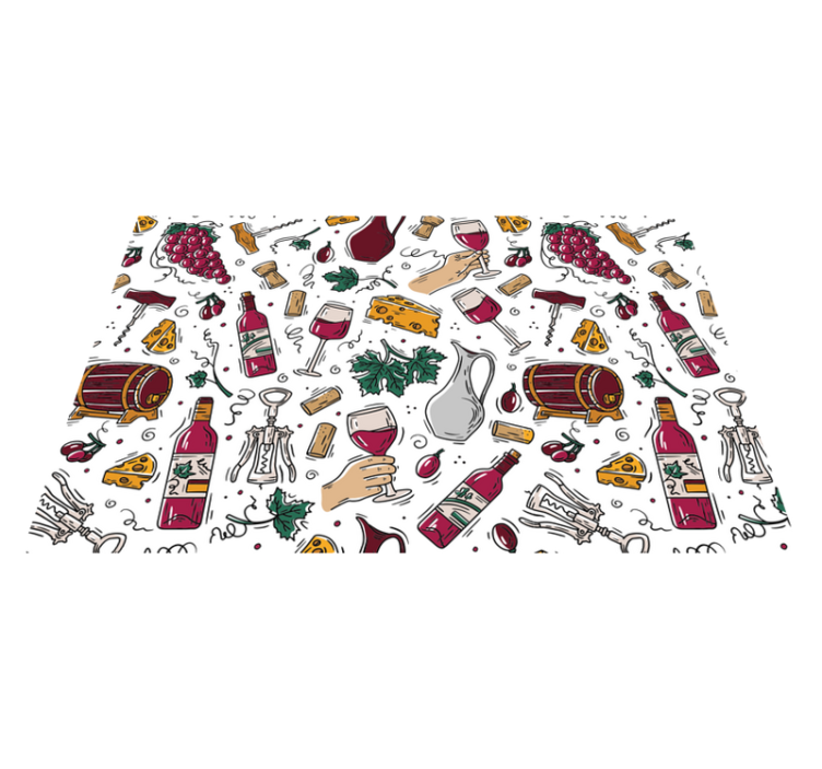 Original placemat wine and cheese design - TenStickers
