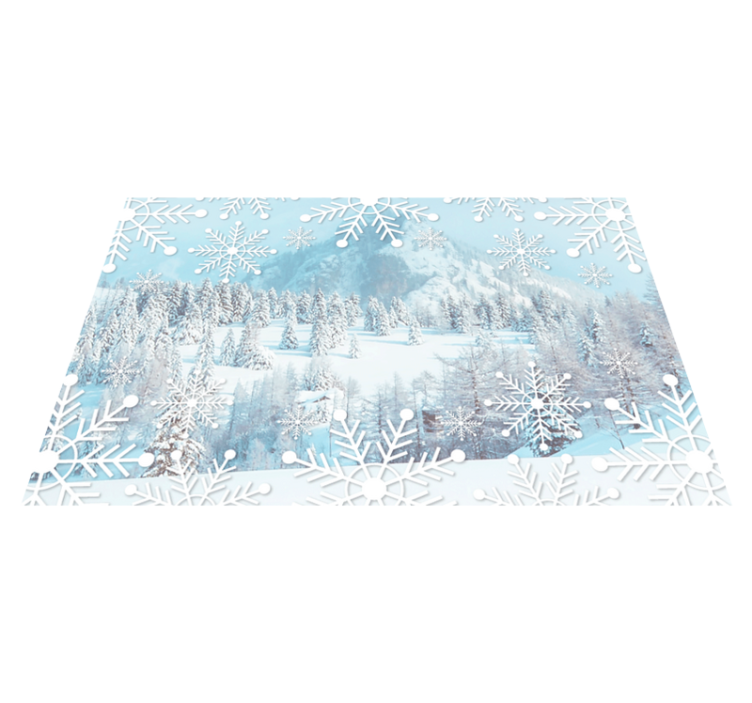 Christmas placemat snowflake winter scene - TenStickers