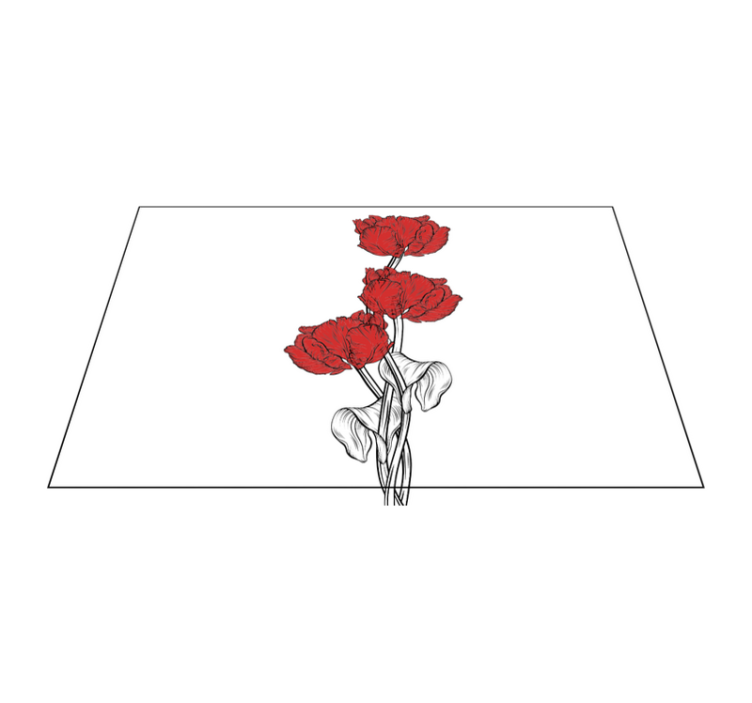 Original placemat red floral design - TenStickers