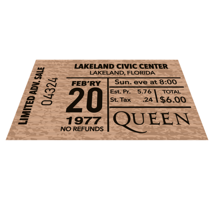 Original placemat vintage event ticket - TenStickers