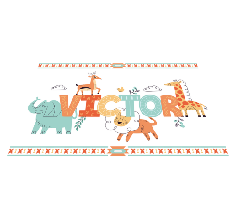 Children placemat animal name art - TenStickers