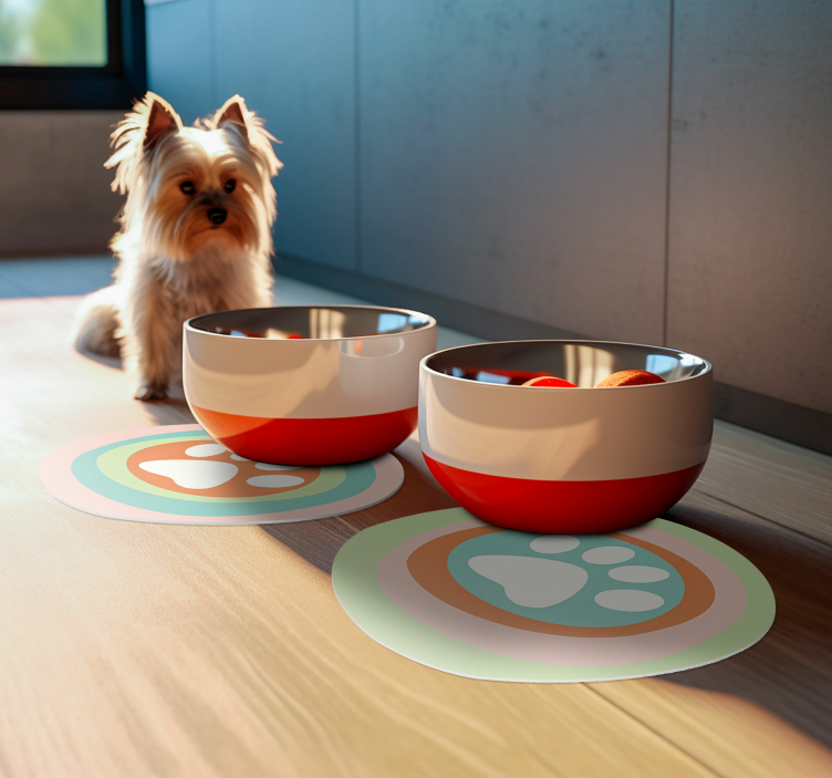 pet paws bowl original placemat - TenStickers