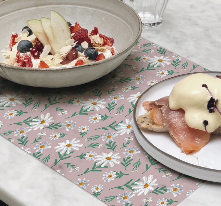 70's Daisy pink floral placemats - TenStickers
