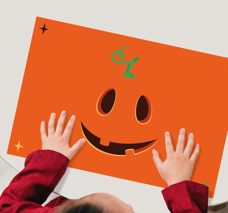 Black/orange happy pumpkin Halloween placemats - TenStickers