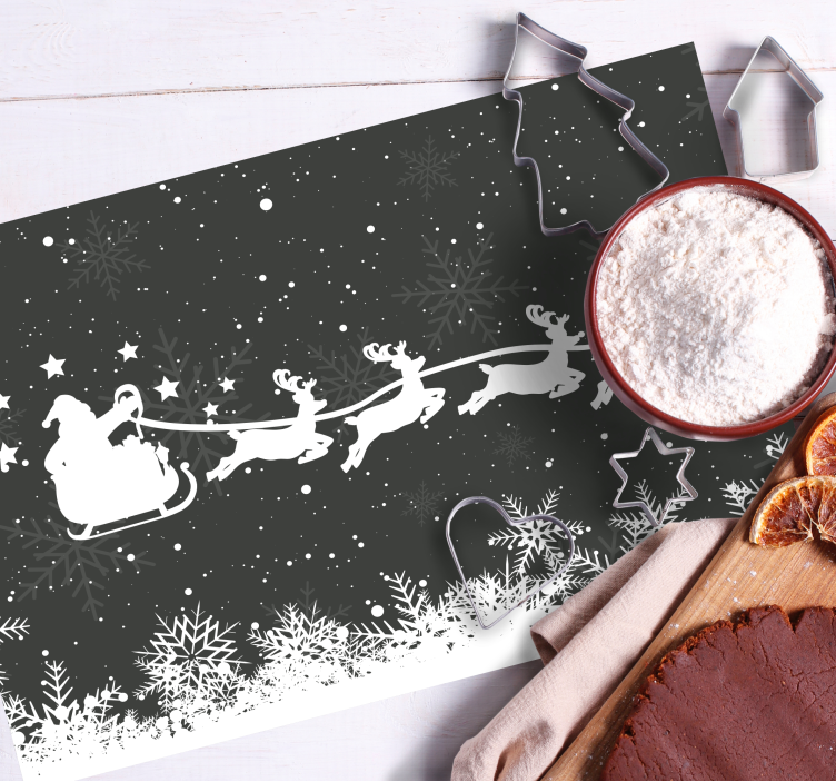 Black and White Santa Christmas placemats - TenStickers