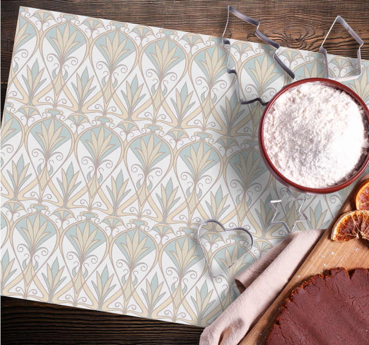 Botanical retro floral pattern placemats - TenStickers
