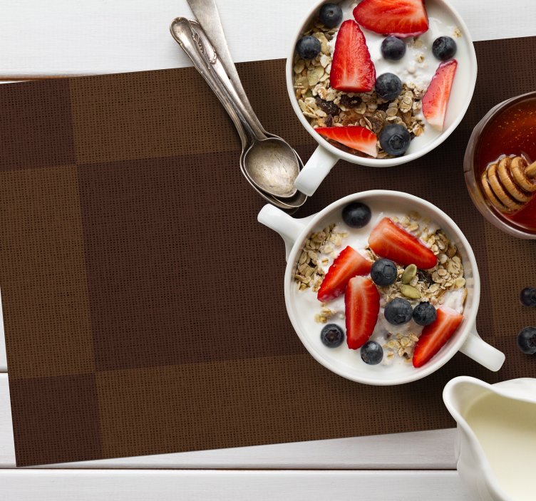 Brown rectangulars modern placemats - TenStickers