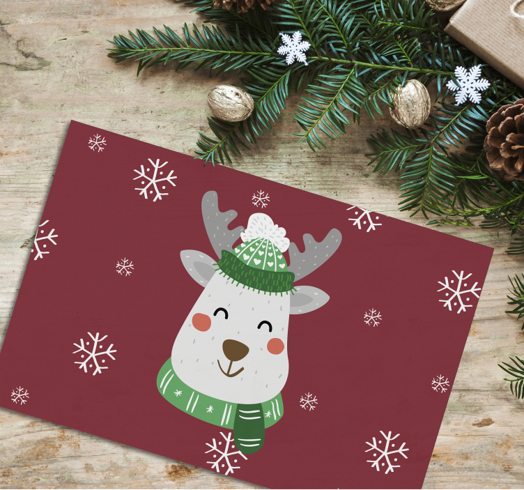 Christmas deer place-mat for children - TenStickers