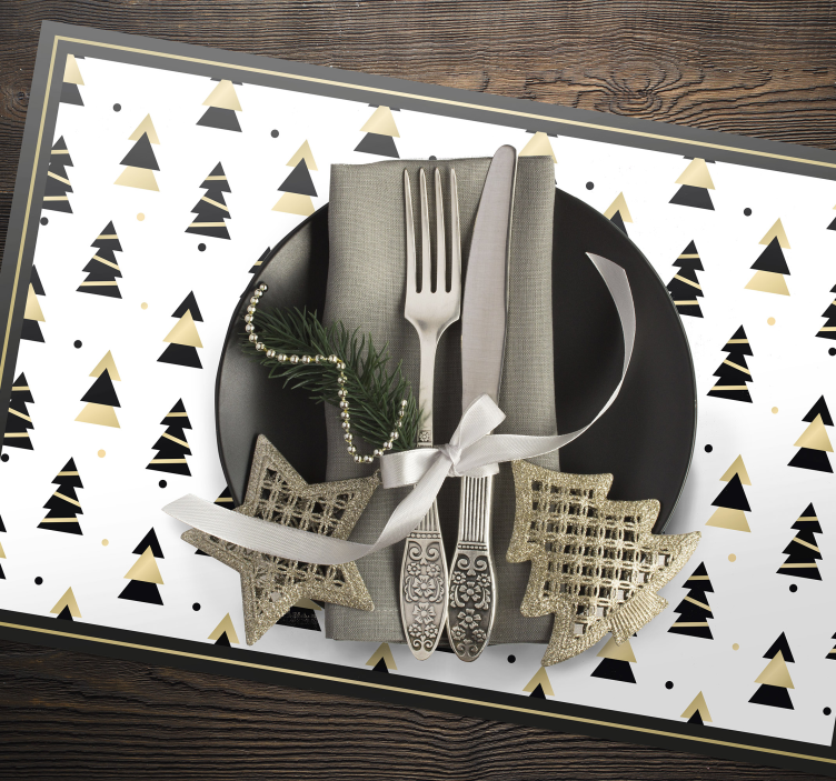 Christmas elegant tree pattern placemats - TenStickers